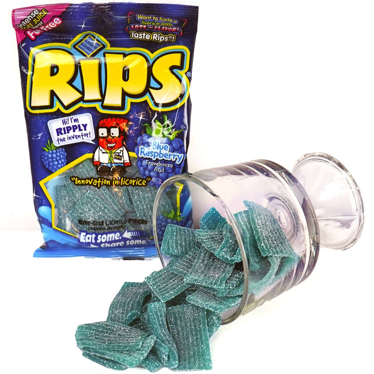 Rips® Bite-Size Blue Raspberry Pieces | The Foreign Candy Company