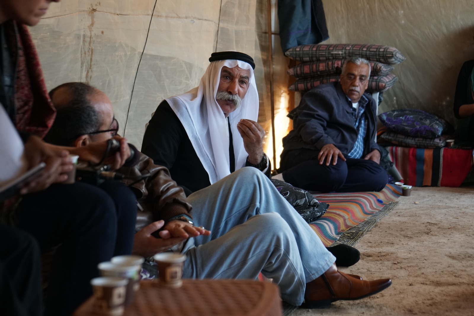 Of course the sheikh, with Said our guide on the left and Adnan our driver on the right