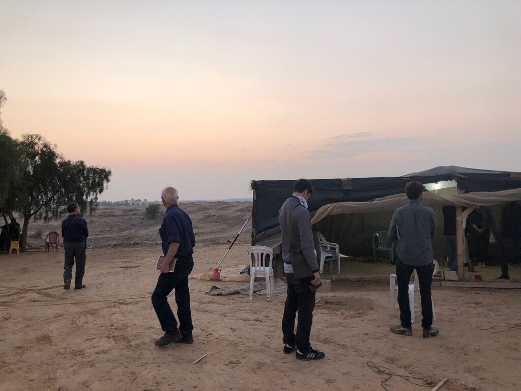 Some of the village's standing structures, mostly tents