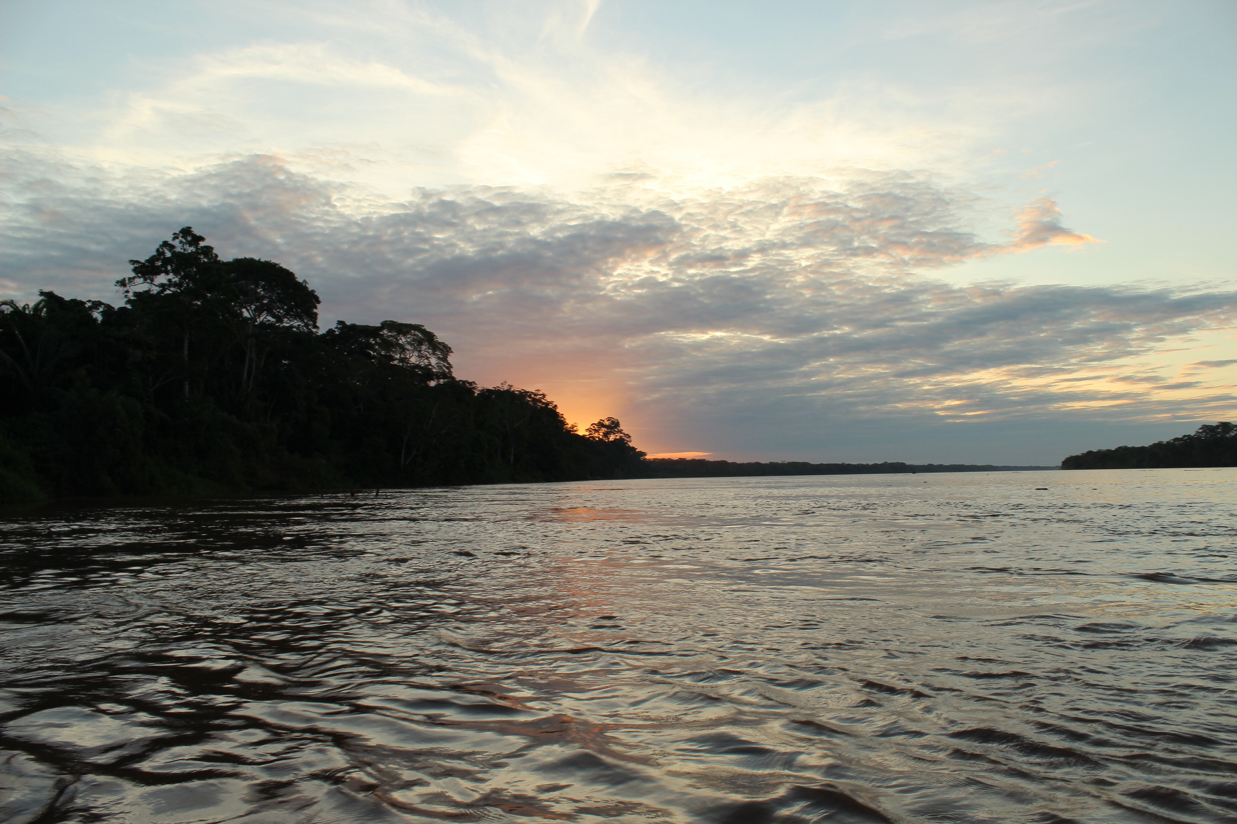 sunset over rio madre de dios
