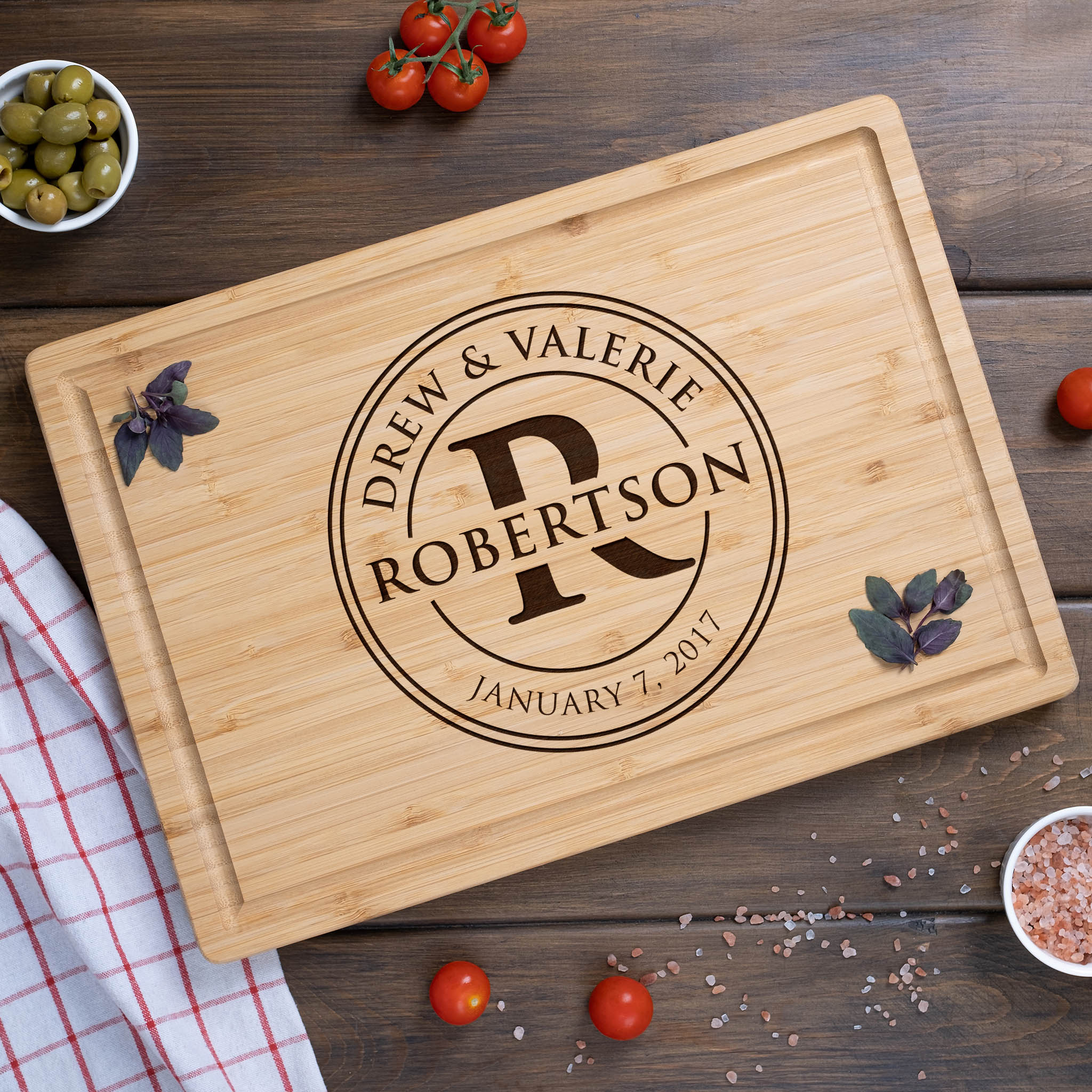 Personalized Monogram Cutting Board