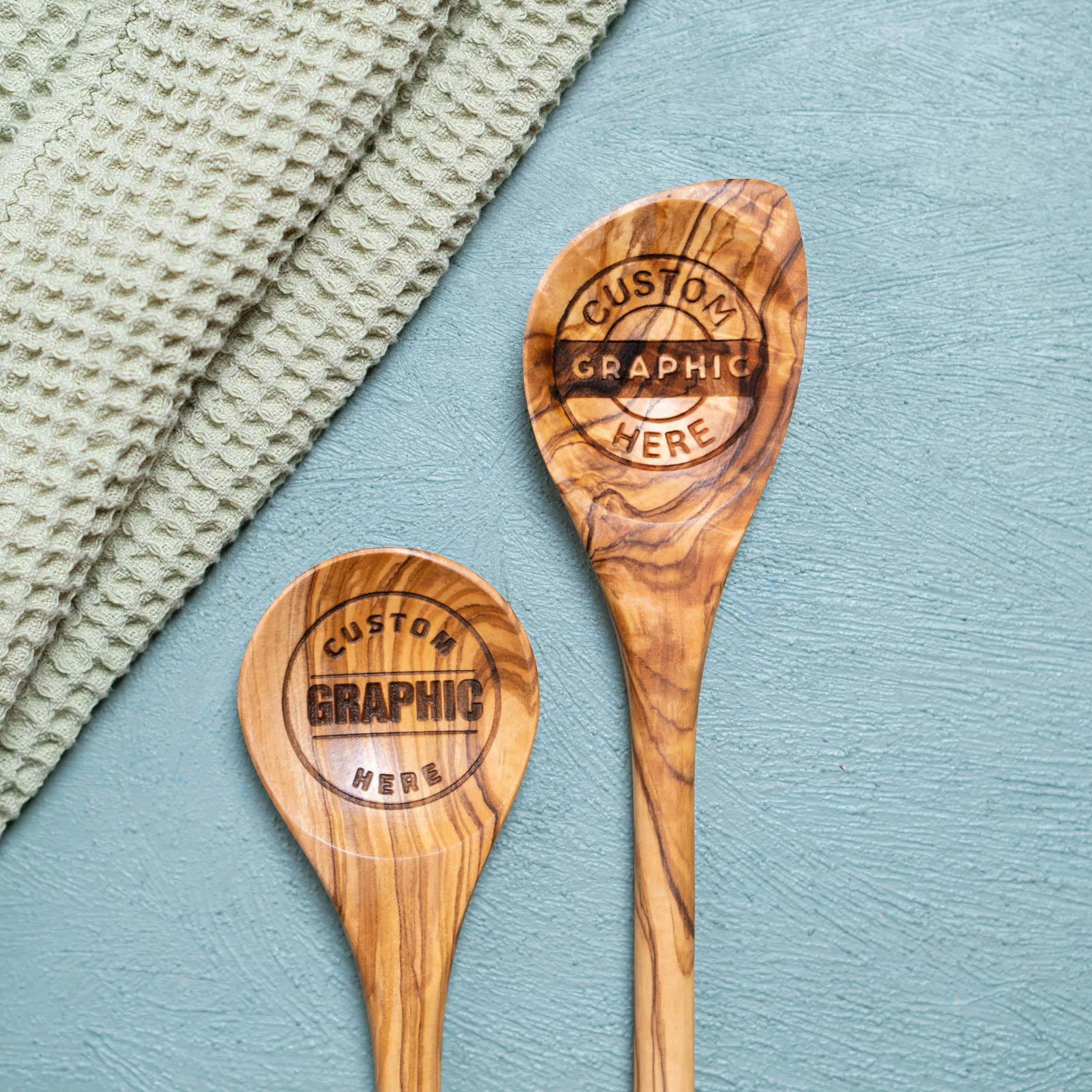Wooden spoons with logo