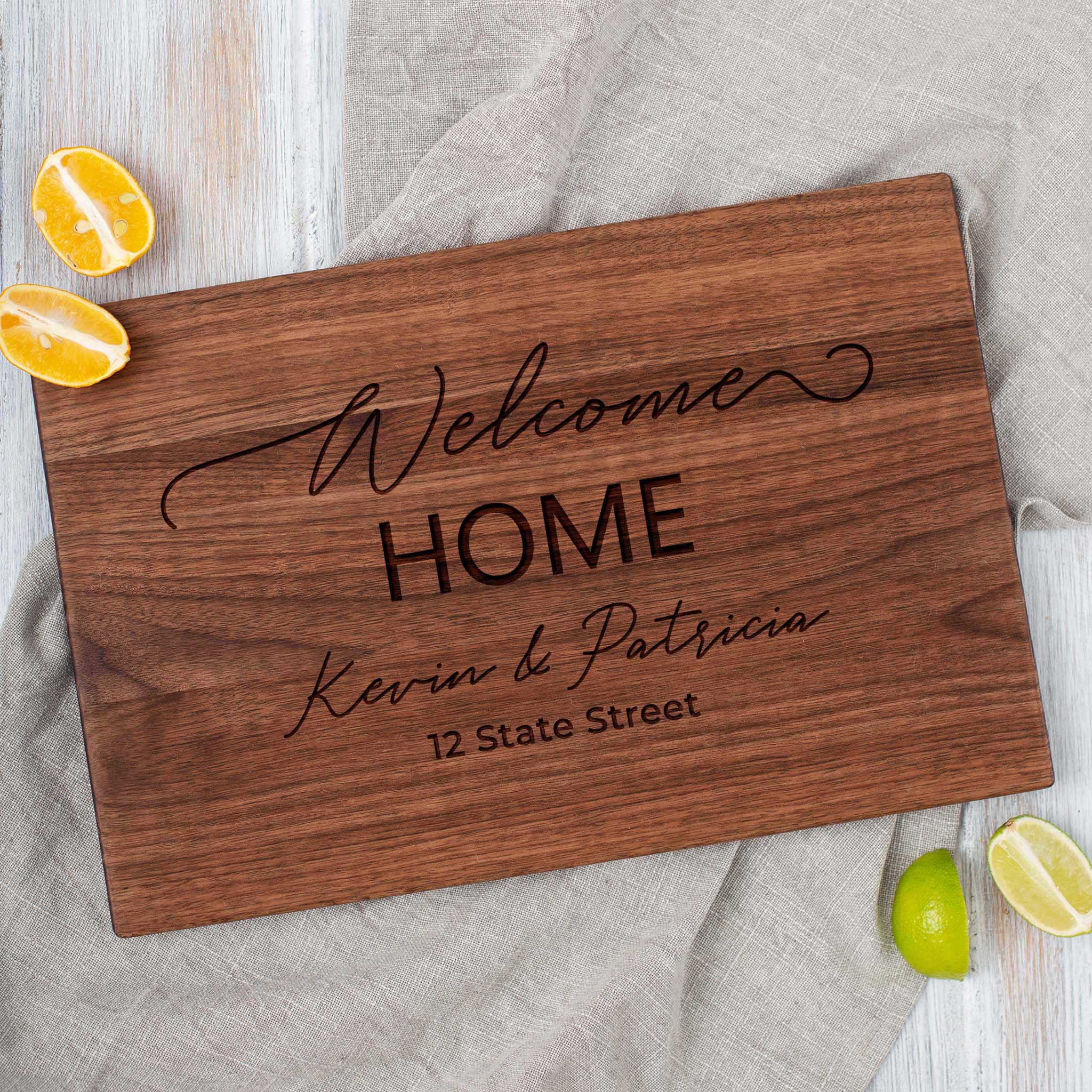 Welcome home cutting board.
