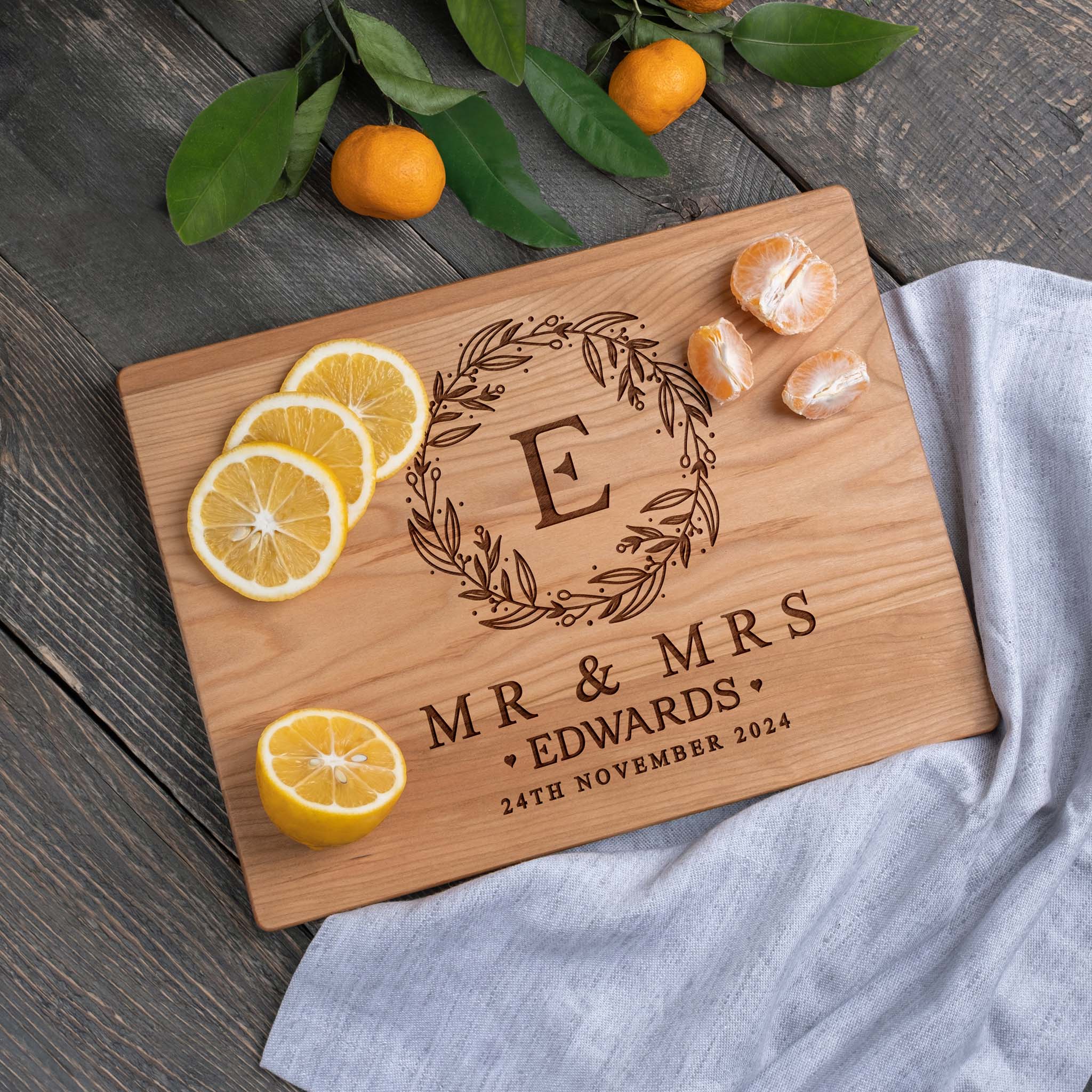 Custom Engraved Cutting Board for couples