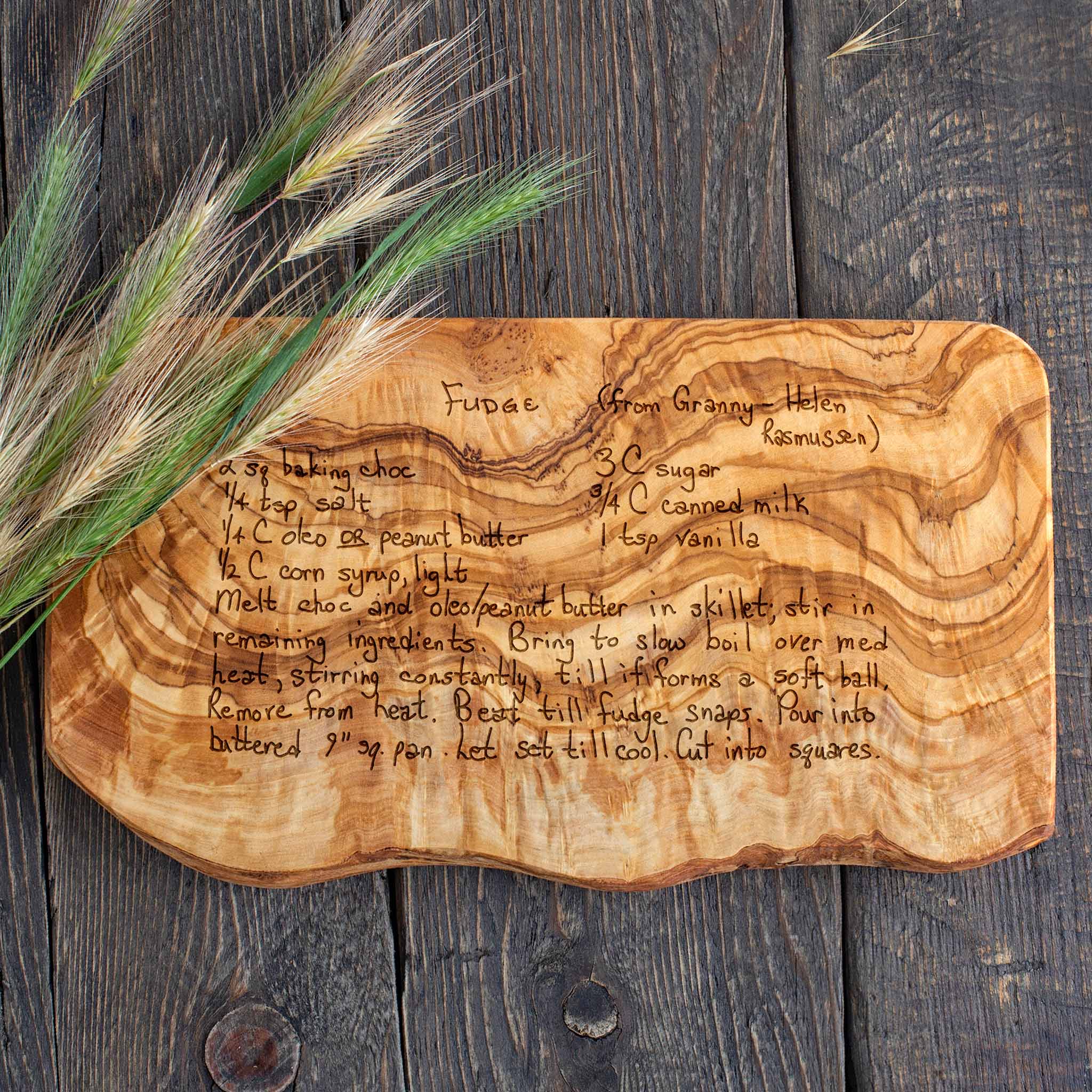 Handwritten Recipe Engraved Cutting Board