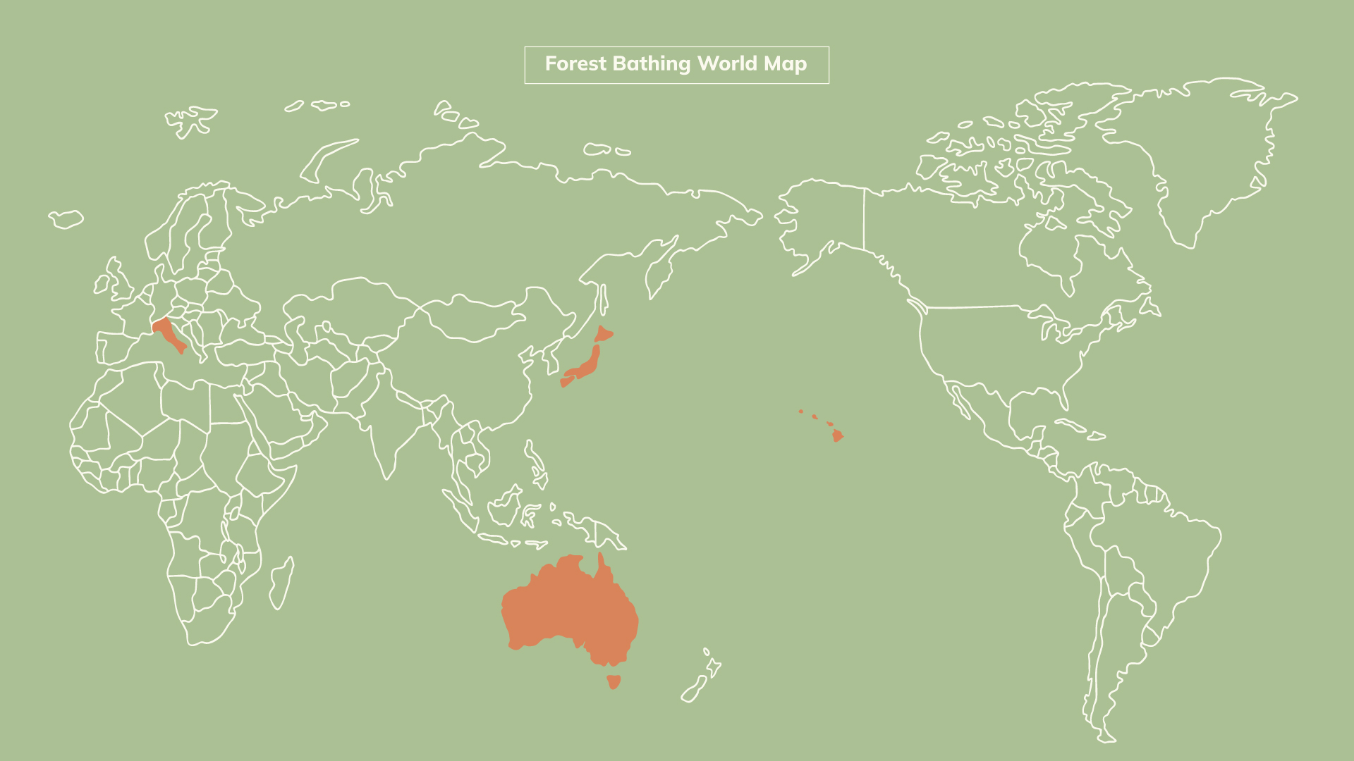 Click the following countries on the map to find Forest Bathing Walk