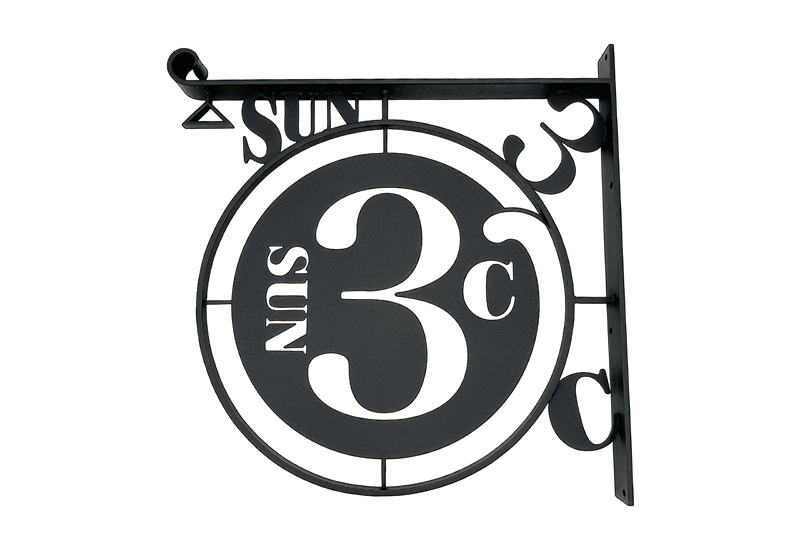 ロートアイアン看板ブラケット｜サークル型モダンデザイン