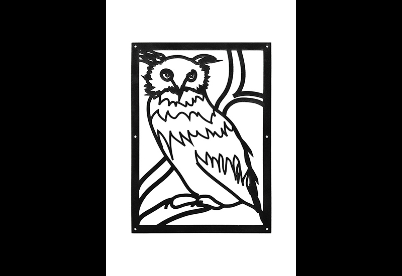 ロートアルミサイン｜フクロウモチーフのパーゴラ用デザインサイン