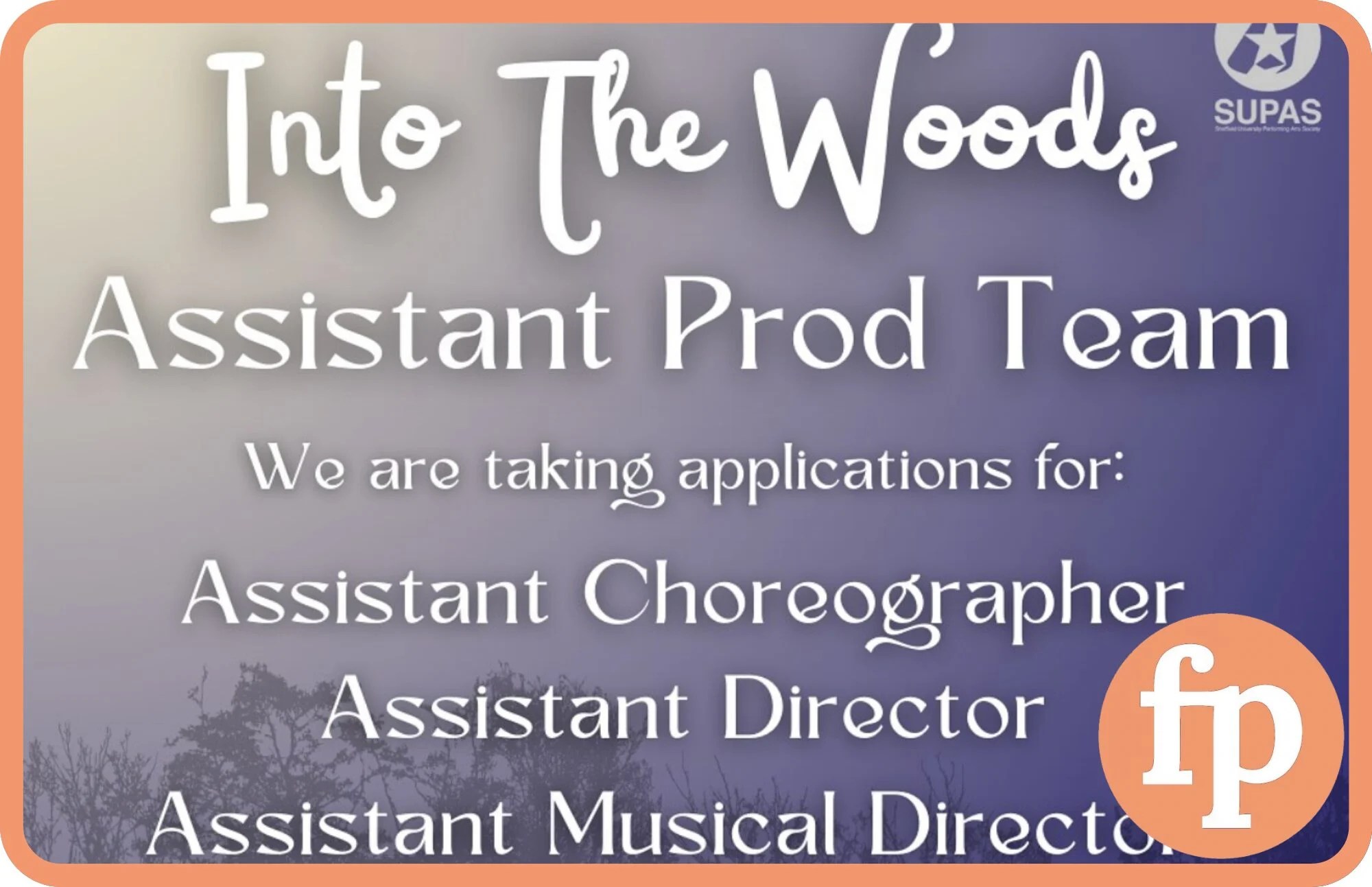 SUPAS opens final four Tech positions & names Audition Dates