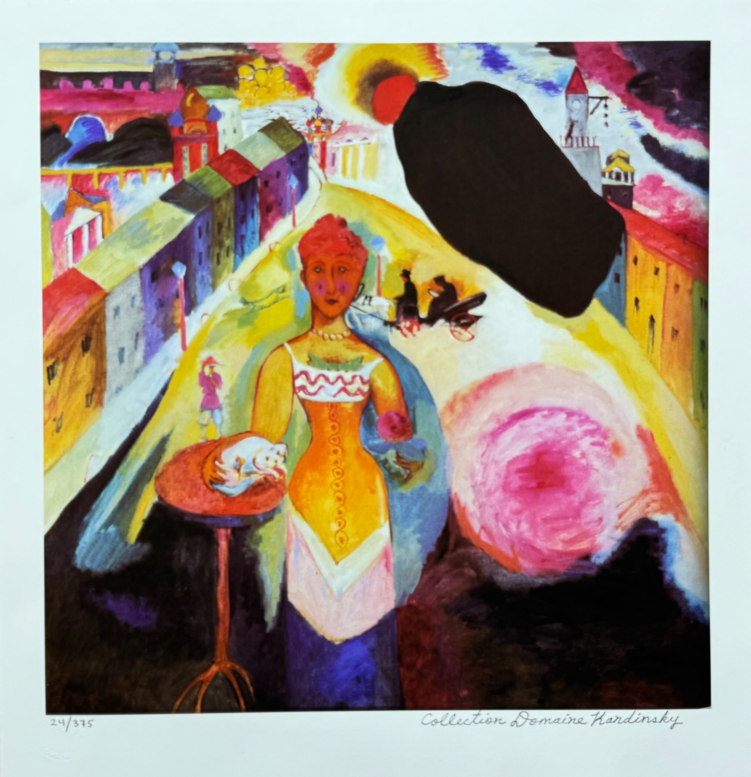 Wassily Kandinsky LADY IN MOSCOW Estate Signed Limited Edition Giclee 19.5 x 17"