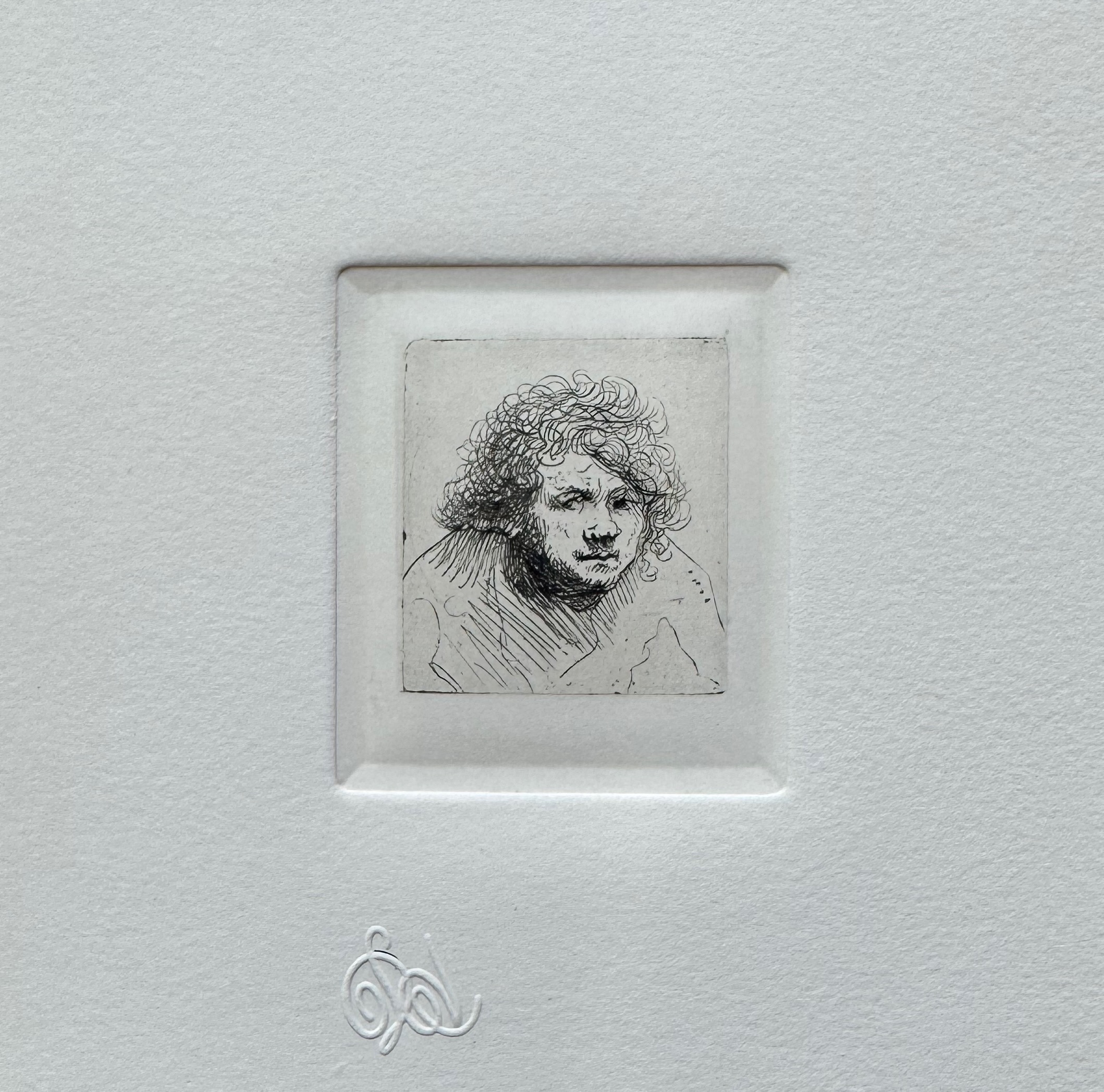 REMBRANDT Amand Durand Art Etching SELF PORTRAIT LEANING FORWARD