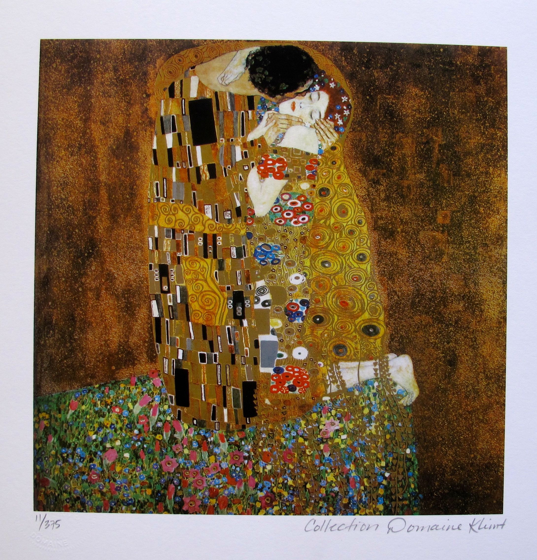 Gustav Klimt THE KISS Estate Signed Limited Edition Giclee 11.5