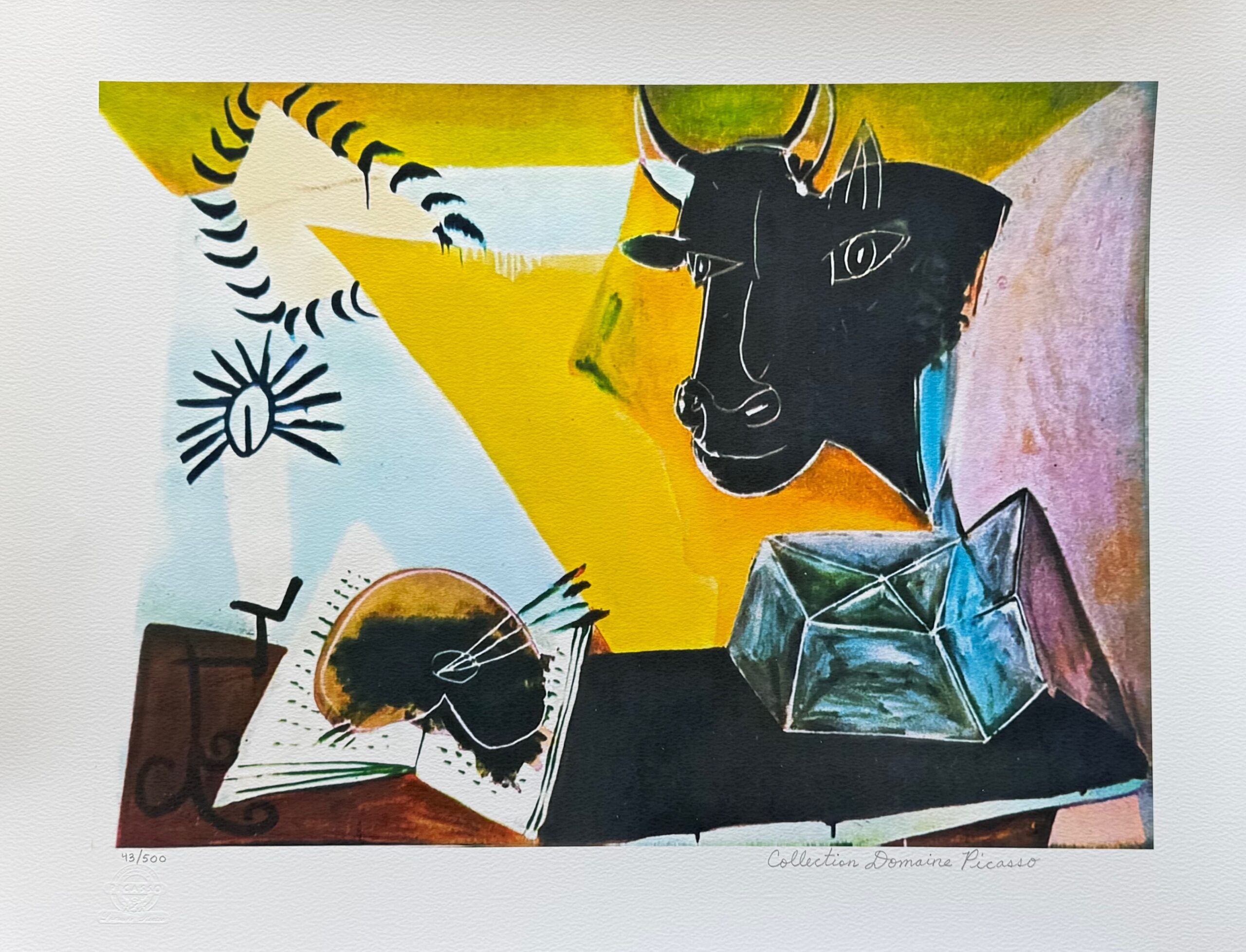 #43 STILL LIFE WITH A BULLS HEAD, BOOK AND CANDLE RANGE Pablo Picasso Estate Signed Giclee