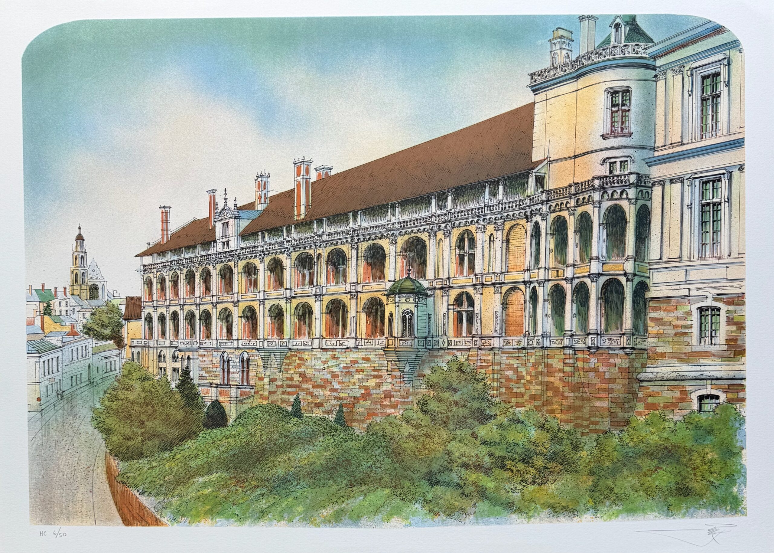 Rolf Rafflewski Paris Court Hand Signed Limited Edition Lithograph