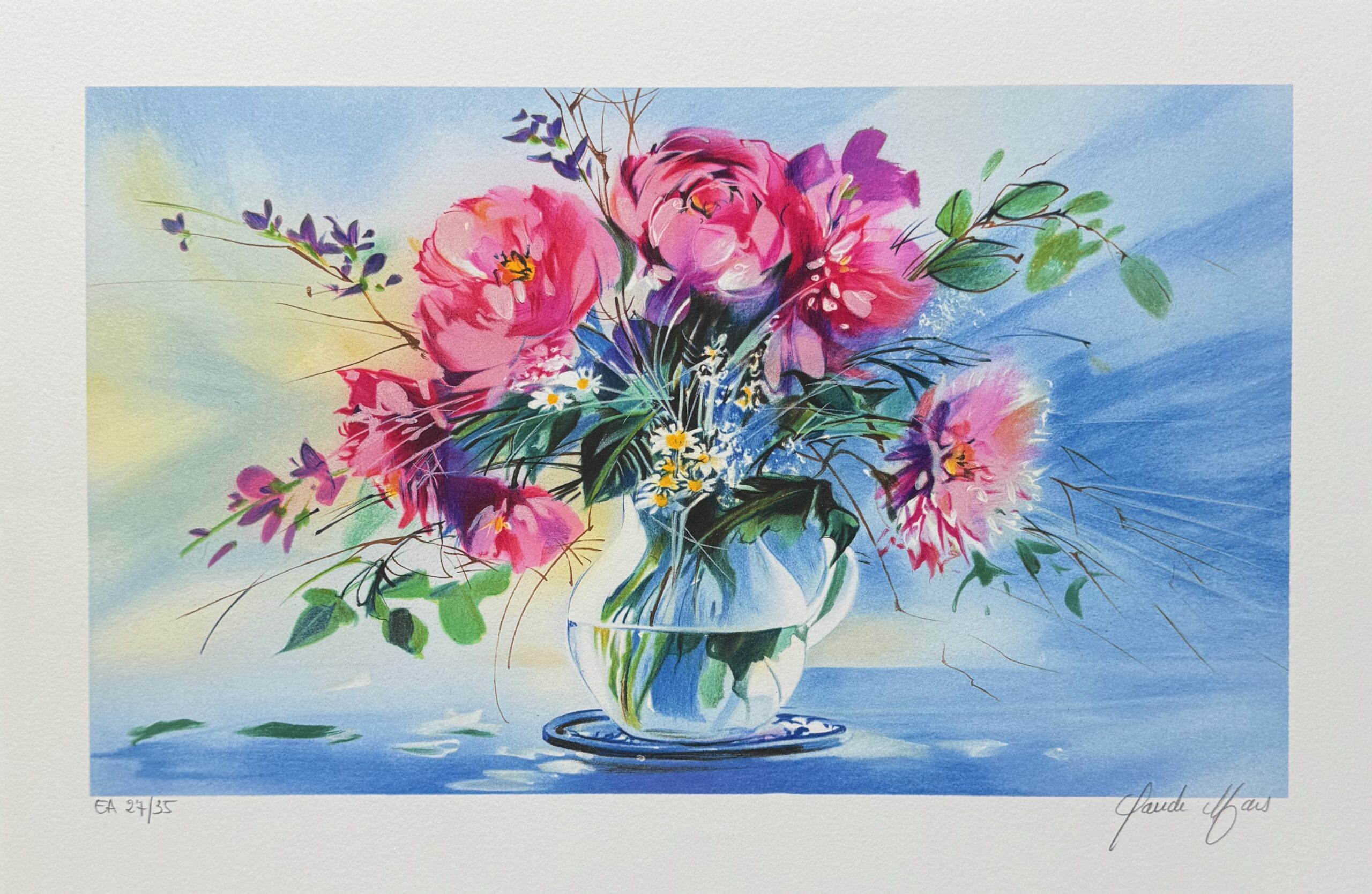 Claude Mars SPRING BOUQUET III Hand Signed Limited Edition Lithograph