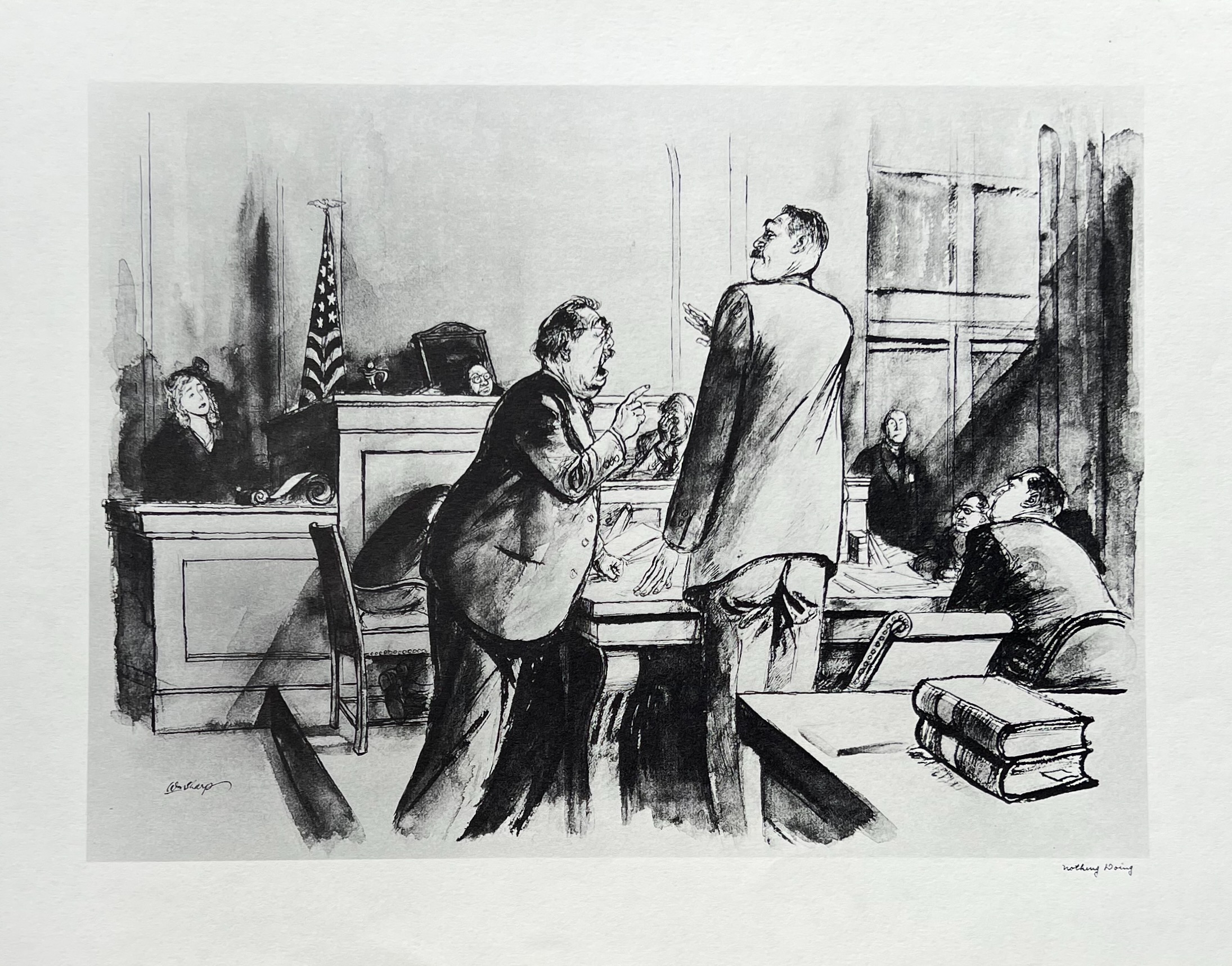 William Sharp NOTHING DOING Hand Signed Lithograph