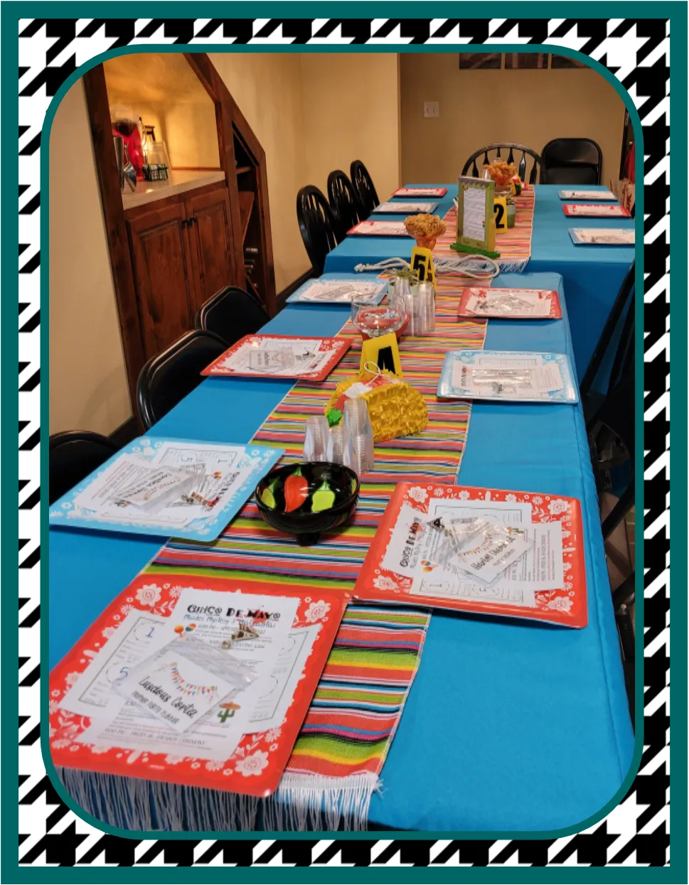 Fiesta table decor for Mystery Party image