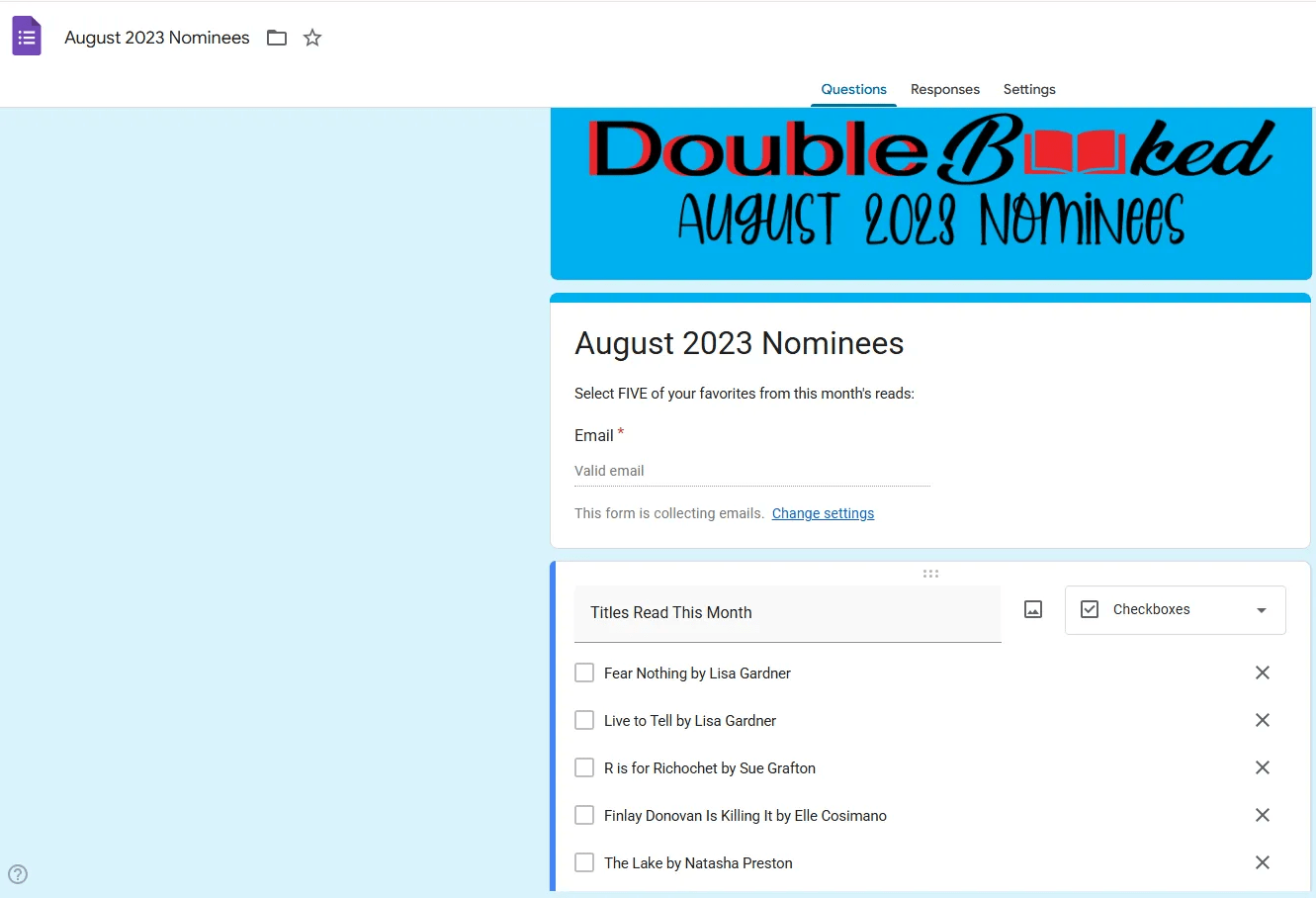 Monthly Nominees Voting Form example image