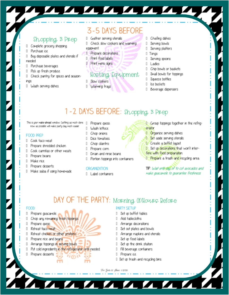 Taco Bar checklist pg 2 image