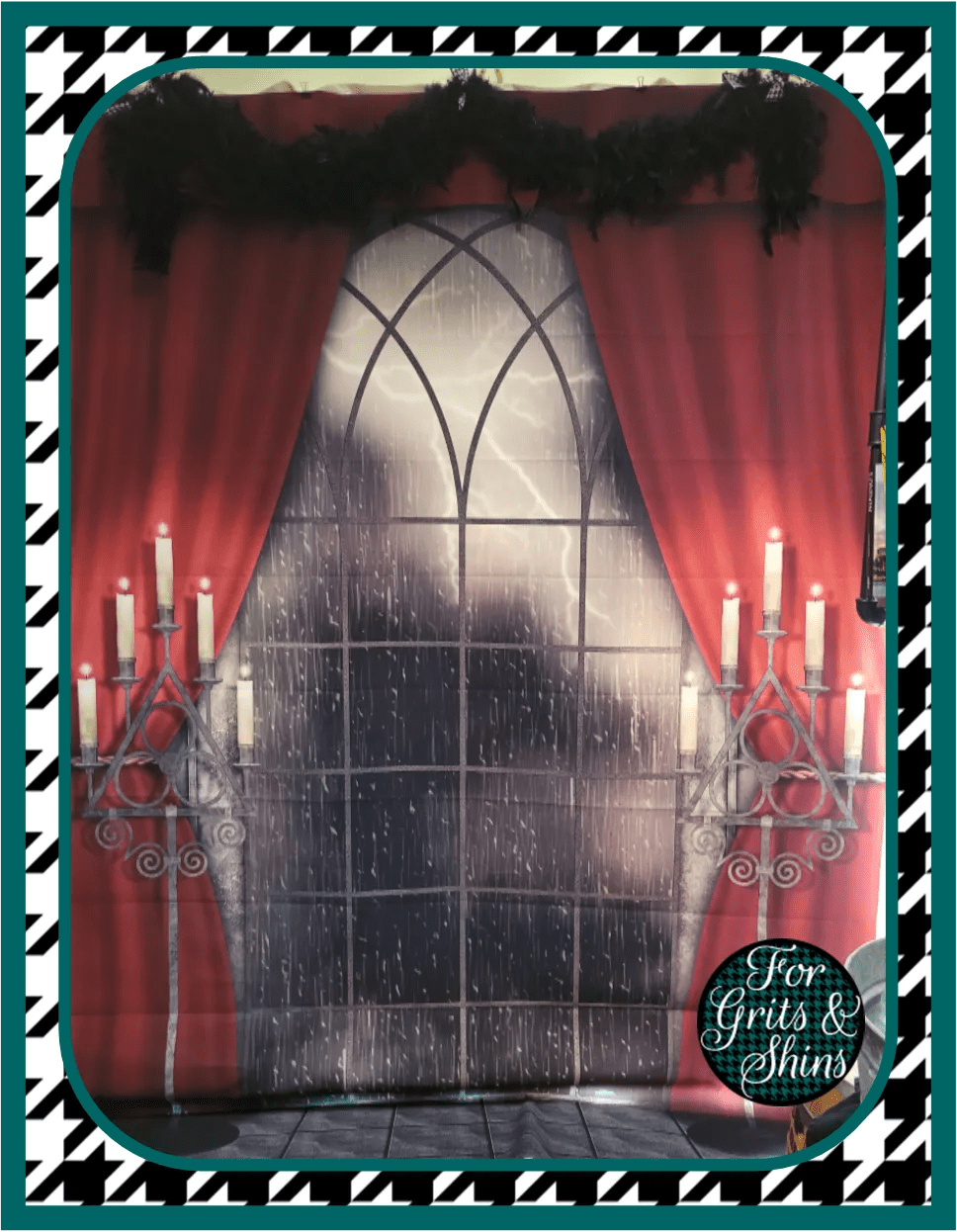 Gothic scene backdrop for photo op image