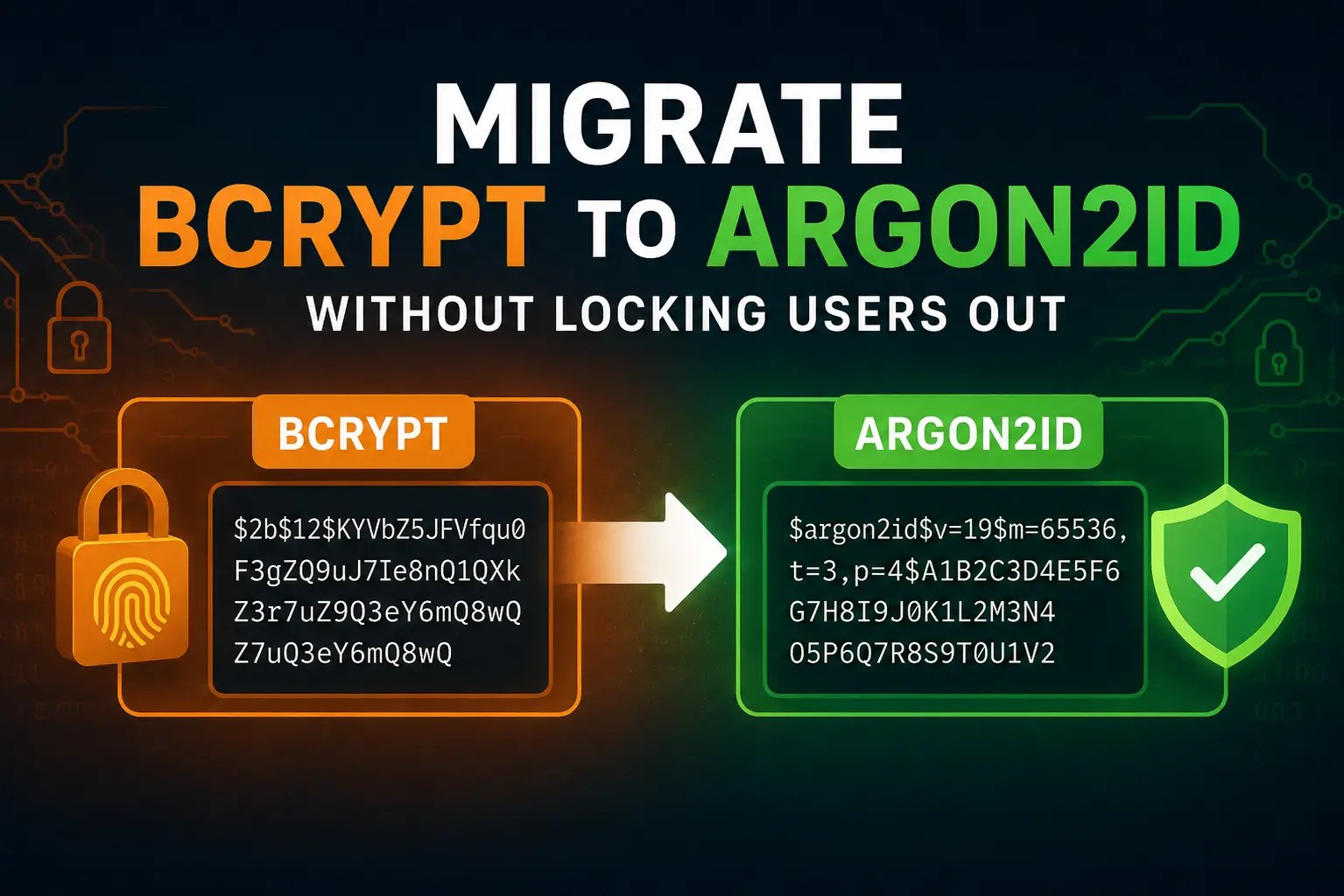 Migrate bcrypt to Argon2id without locking users out