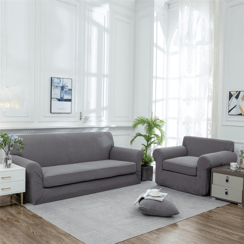 Housse De Canapé Réversible 180x230 Cm - Polyester, Lavable, Motif Décoratif Gris - 6