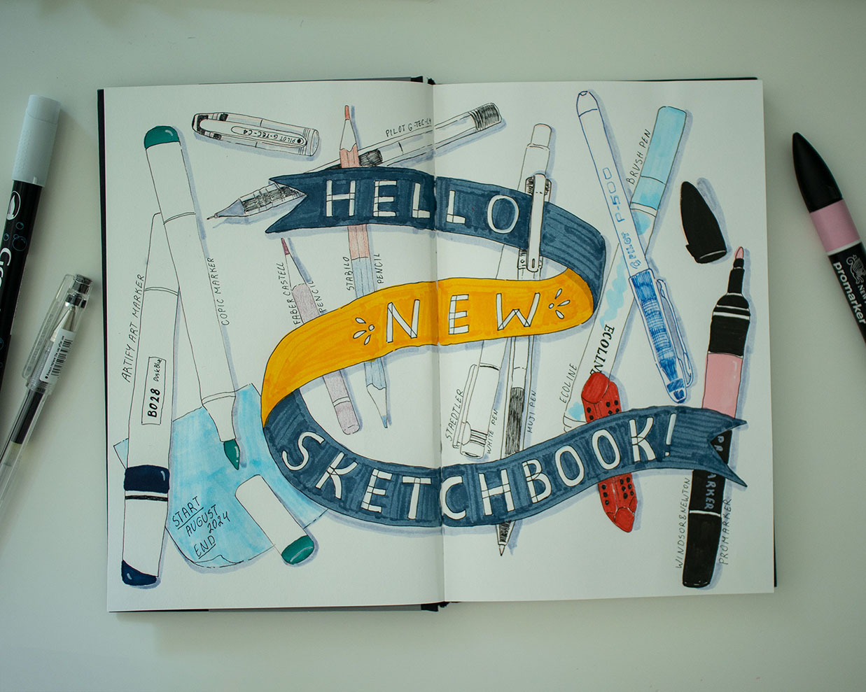 August 2024 in my sketchbook | Monthly sketchbook review
