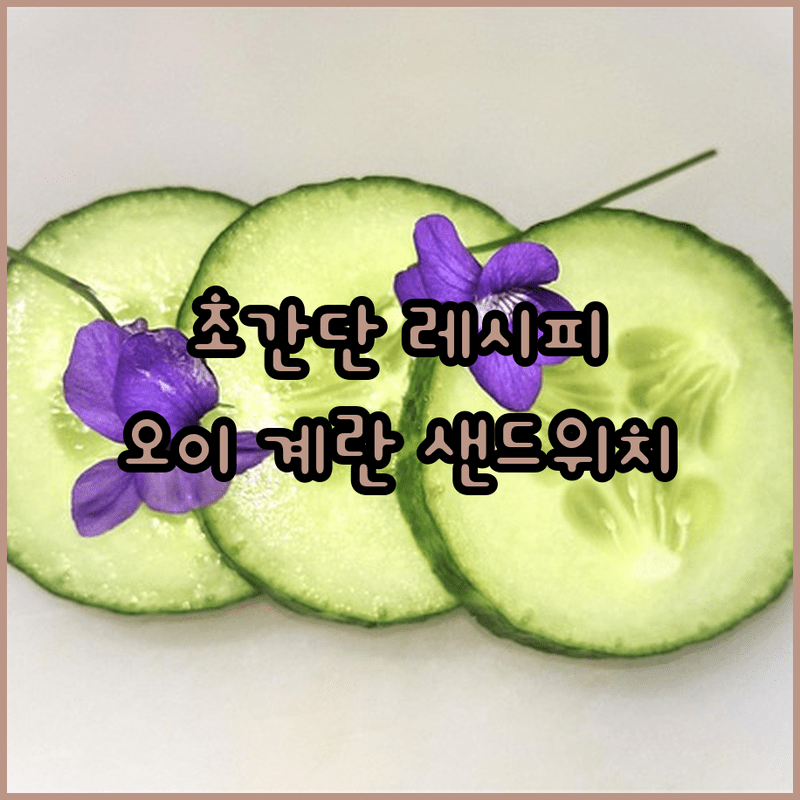 요리 초보도 OK! 오이 계란 샌드위치 황금 레시피