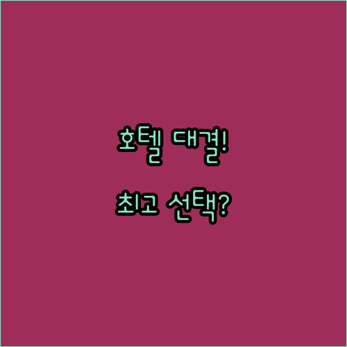 대전 롯데시티호텔 vs 나봄호텔 vs 스카이파크 나에게 맞는 선택은