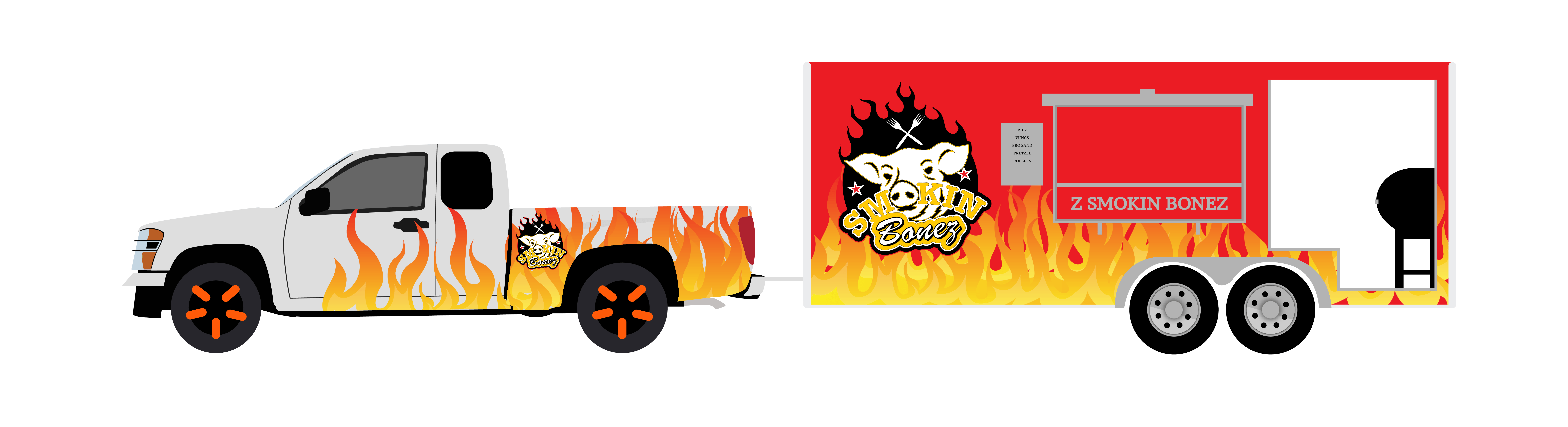 Smokin Bonez food truck illustration