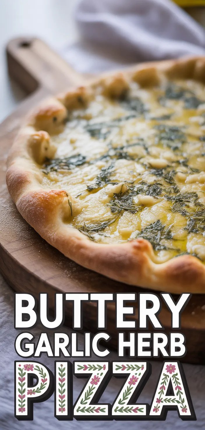 A photo of Buttery Garlic Pizza With Fresh Herbs Recipe