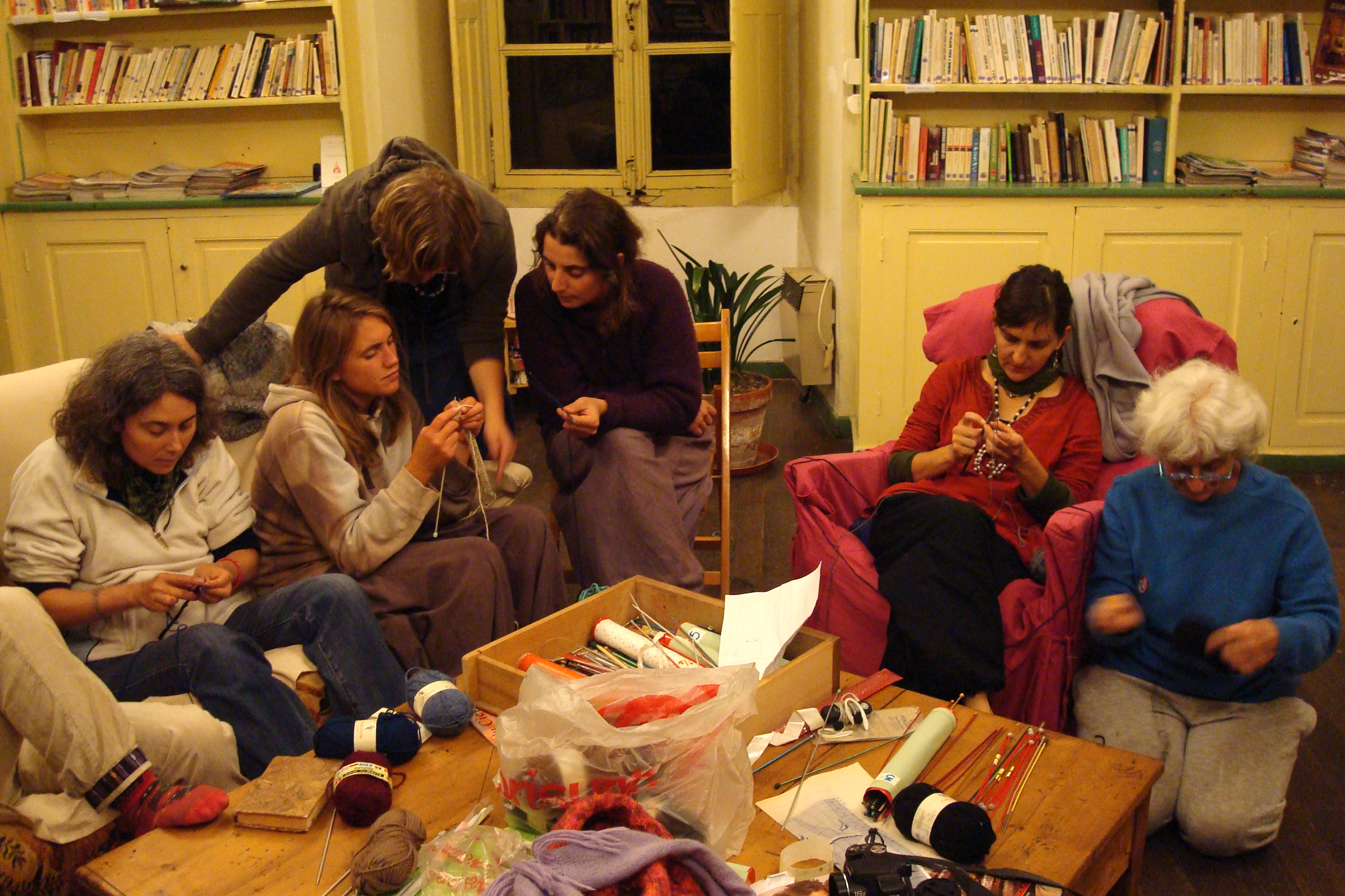Soirée tricot en hiver