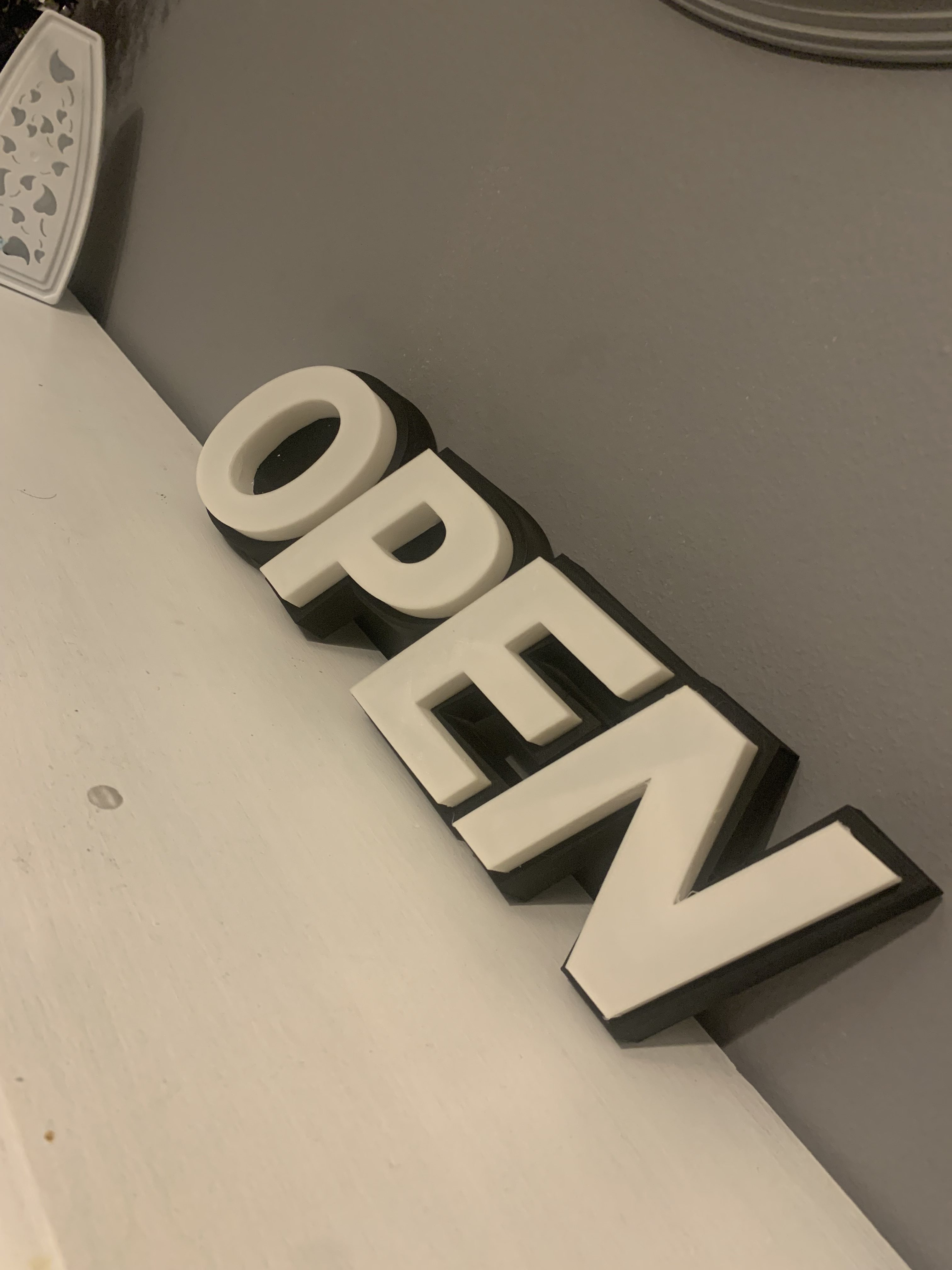 Modular OPEN Sign — LED Ready (4-Part STL)