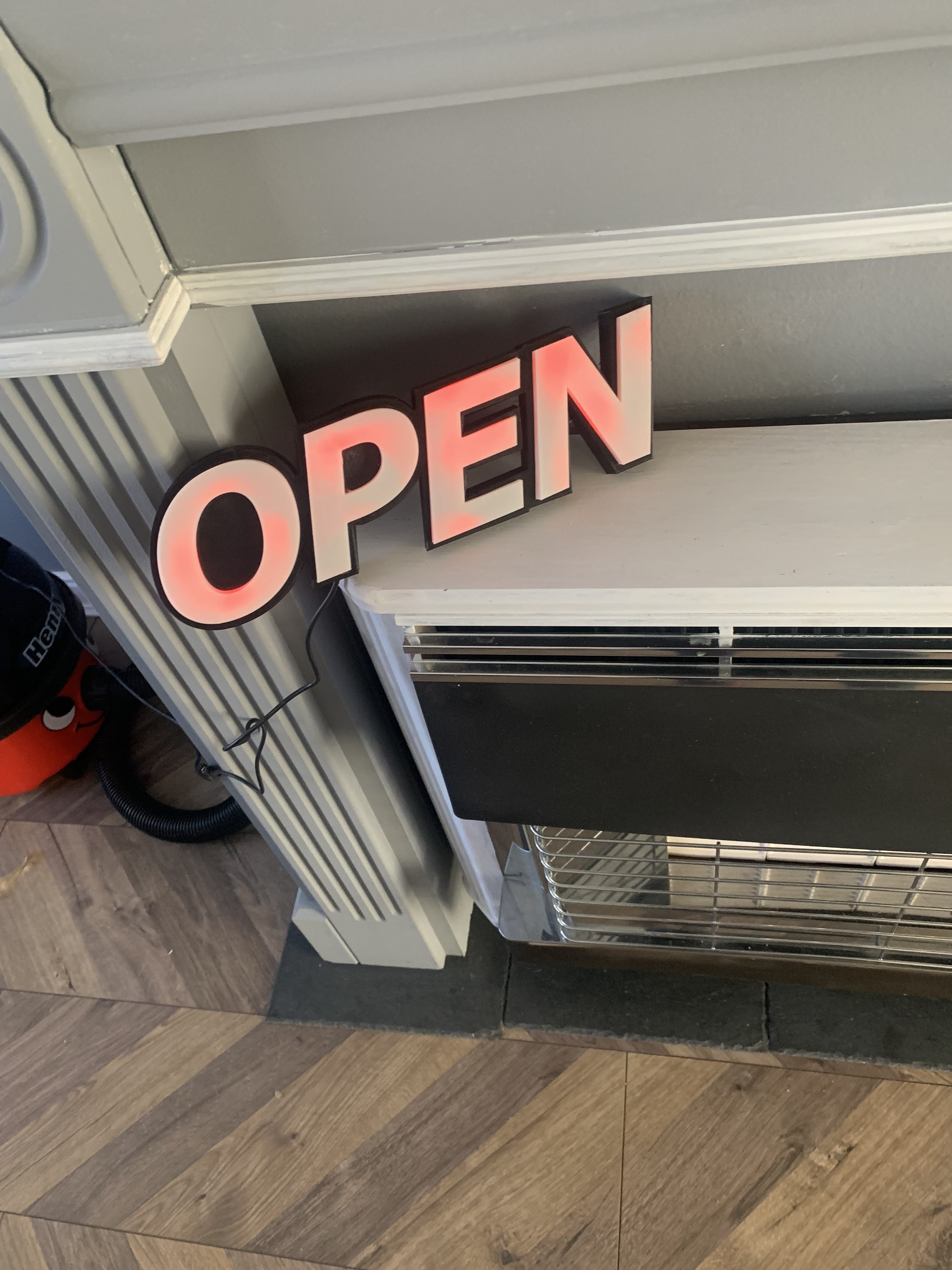 Modular OPEN Sign — LED Ready (4-Part STL)