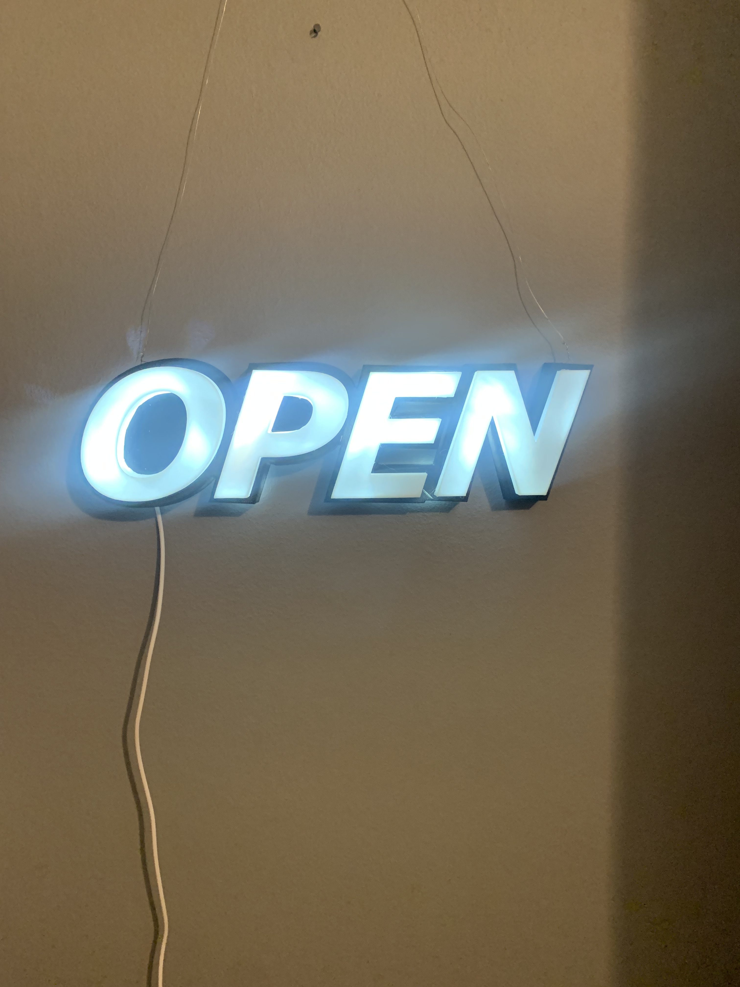 Modular OPEN Sign — LED Ready (4-Part STL)