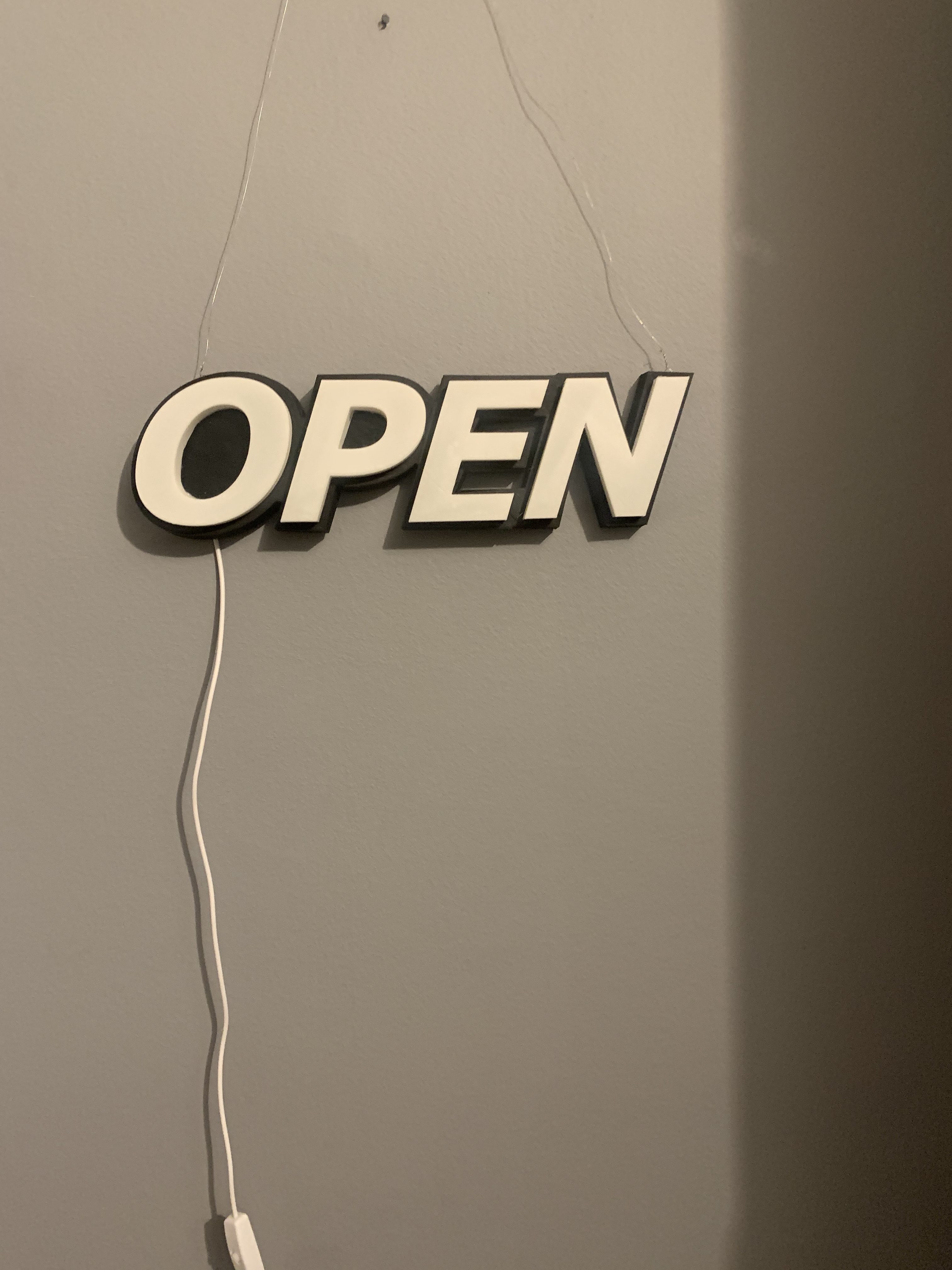 Modular OPEN Sign — LED Ready (4-Part STL)