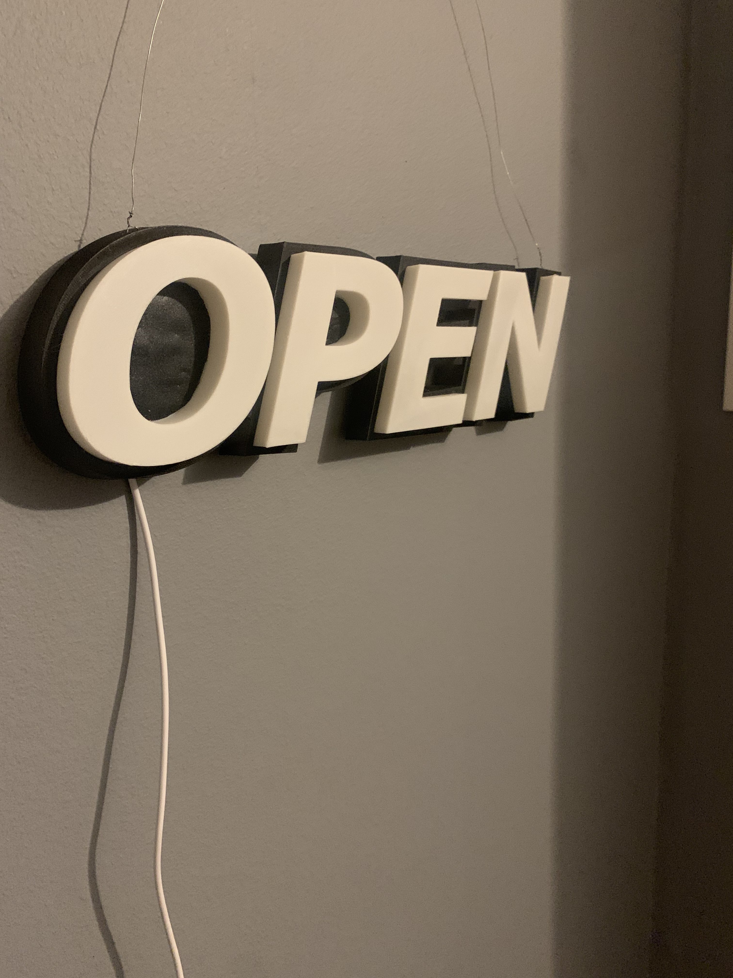 Modular OPEN Sign — LED Ready (4-Part STL)