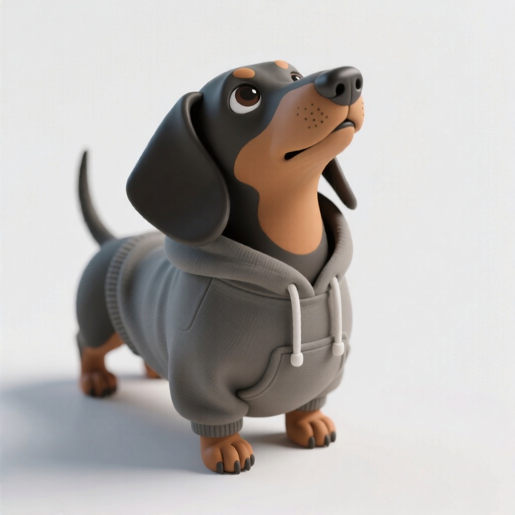 Dachshund with Hoodie – 3D Printable STL (Custom Name Option)
