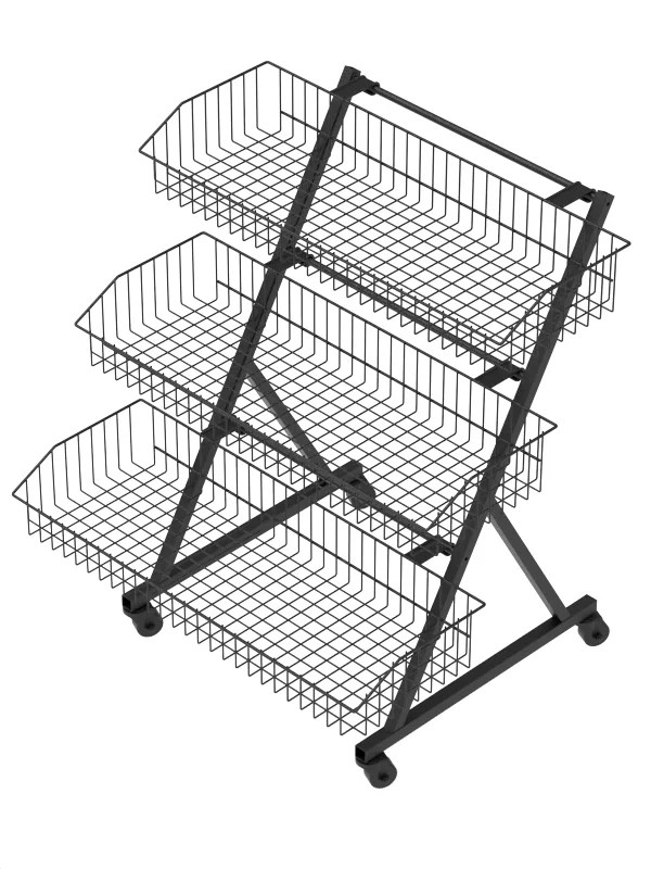 3-Tier Supermarket Storage Rack metal frame detail