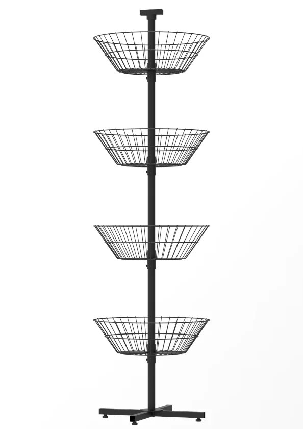 4-Tier Basket Display Stand wire basket detail