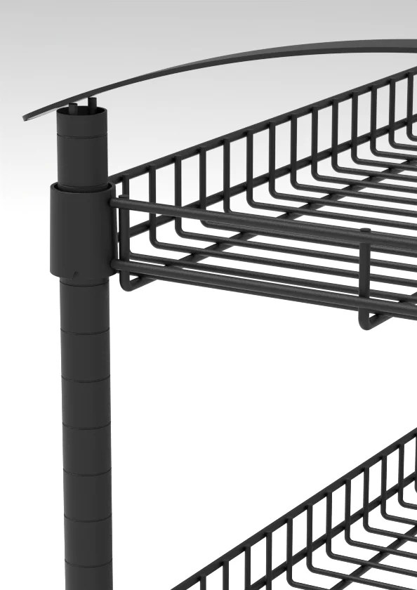 6-Tier Wire Shelf Display side view