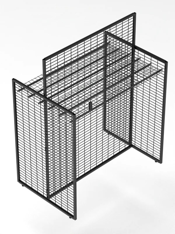 152cm gridwall panel display rack side view