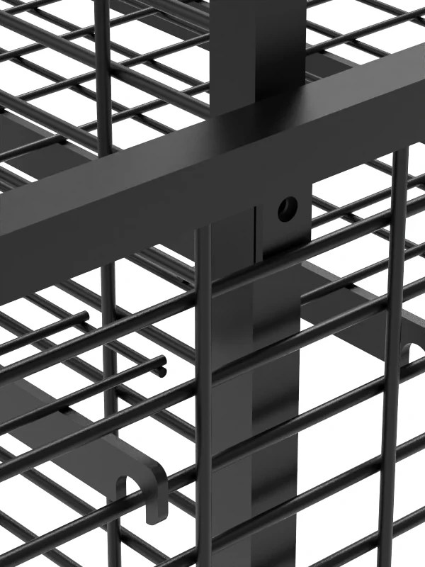 Gridwall panel display rack detail image for store fixture programs