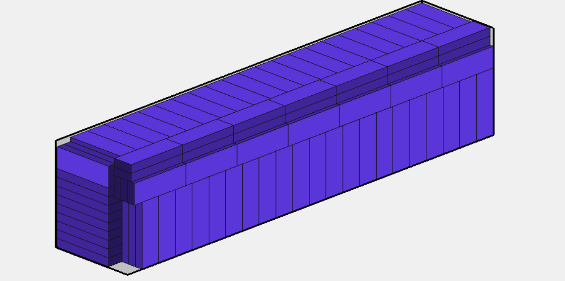 KD display rack loading plan showing 359 pcs container loading quantity