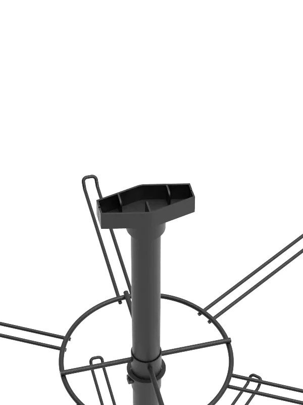 Top sign holder detail for 4-tier rotating display rack