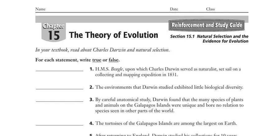 Chapter 15 theory of evolution worksheet pdf form