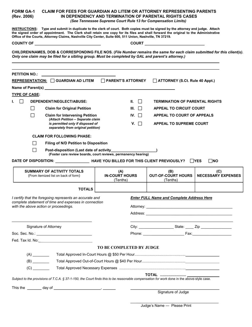 form ga 1 fill out printable pdf forms online