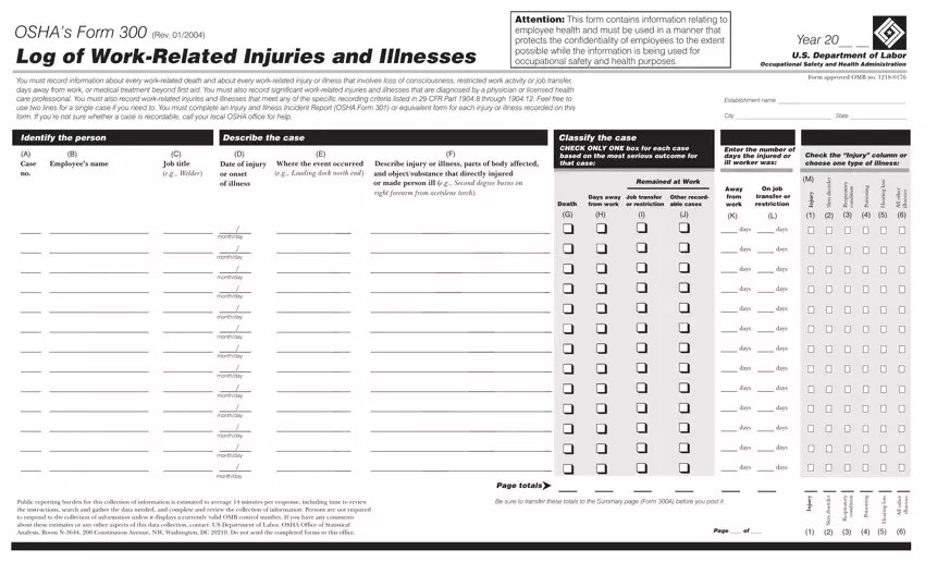 Osha form 300 ≡ fill out printable pdf forms online