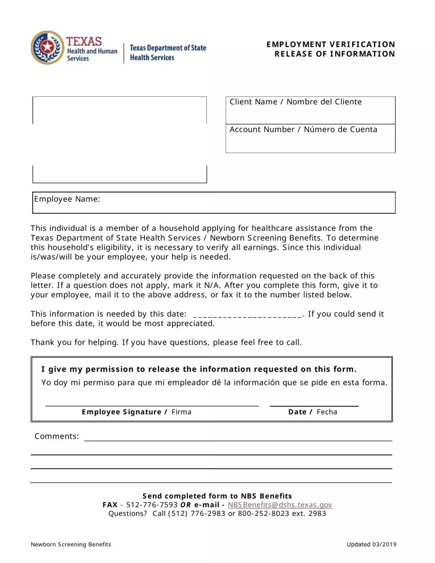 texas employment verification form fill out printable pdf forms online