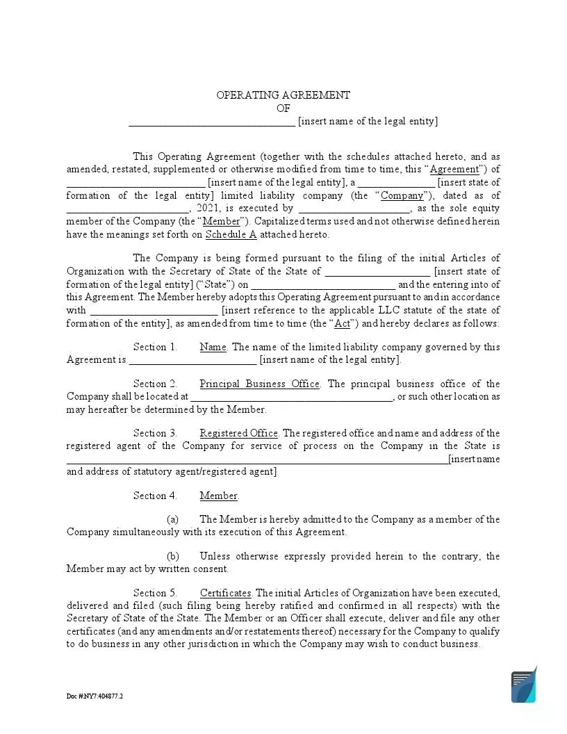 Llc Operating Agreement Template Delaware Llc Operating Agreement Template Delaware